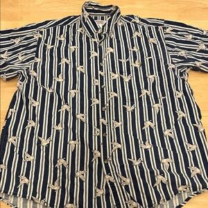 VTG Wrangler Ruggedwear SS striped shirt with duck pattern